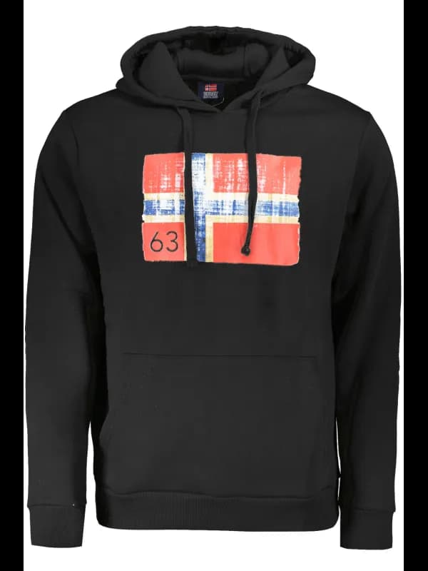NORWAY 1963 Kapuzenpullover Long Friends mit Tasche und Logo, Größe XL
