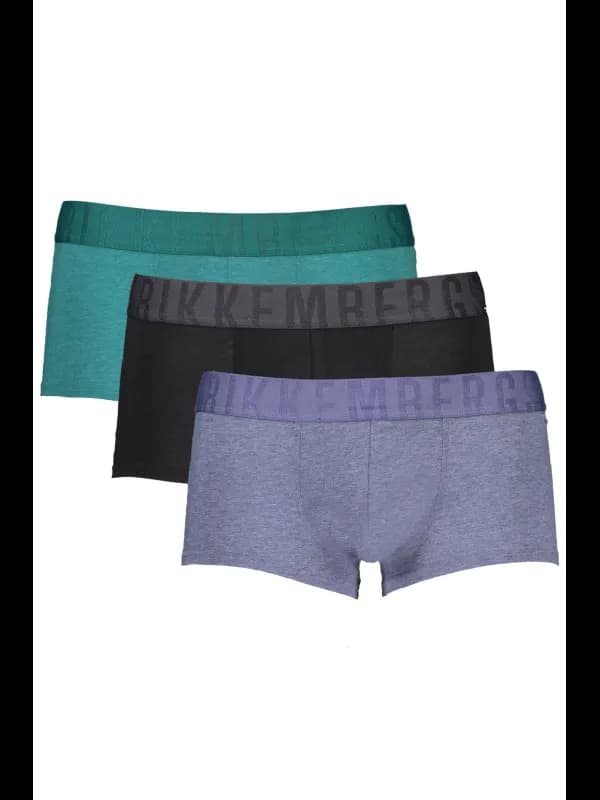 Bikkembergs Tonal Boxershorts 3er Pack Grün Blau Schwarz Ela, Größe XL