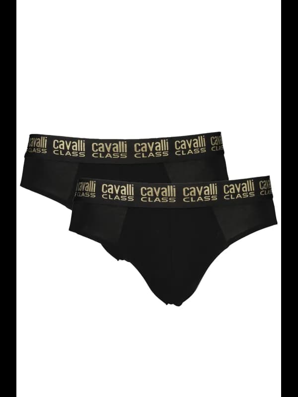 Cavalli Class Doppelpack Elastikbund Slips mit Print und Log, Größe S
