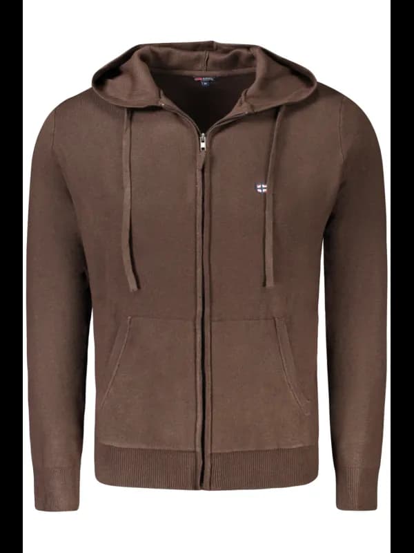 NORWAY 1963 Kapuzen-Cardigan mit Taschen und Logo Stickerei, Größe 3XL