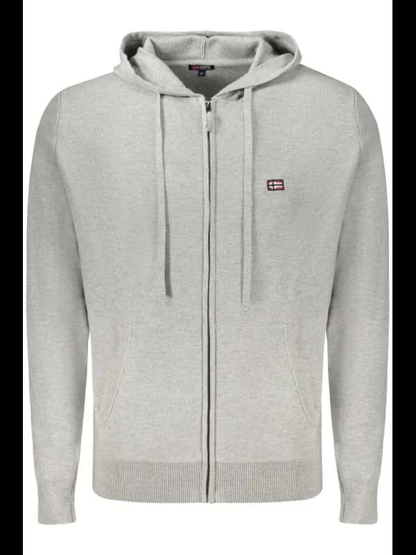 NORWAY 1963 Kapuzencardigan mit Taschen und Logo Stickerei, Größe 3XL