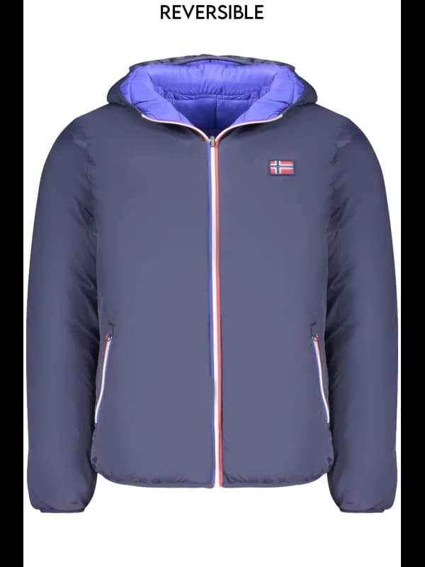 NORWAY 1963 Wendbare Kapuzenjacke Blau mit Taschen und Reißv, Größe M
