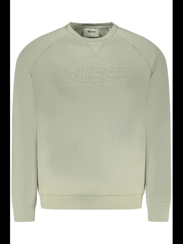 GUESS JEANS Logo Sweatshirt Grün Rundhals Print, Größe S