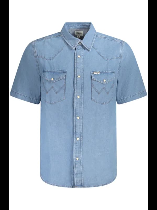 WRANGLER Kurzarm Western Denimhemd mit Taschen, Größe S