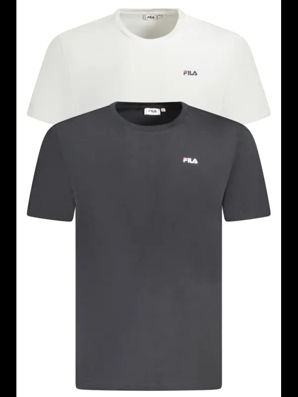 Fila Bio Baumwolle TShirt Duo Schwarz Weiss, Größe 2XL