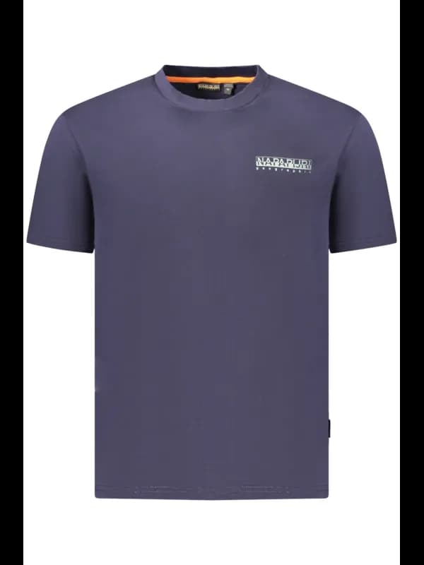 Napapijri Bio T-Shirt Kurzarm Rundhals Logodruck Blau, Größe XL