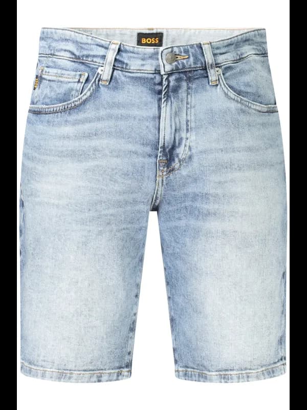 Boss Verwaschene Jeansshorts Normale Passform 5 Taschen Logo, Größe 30