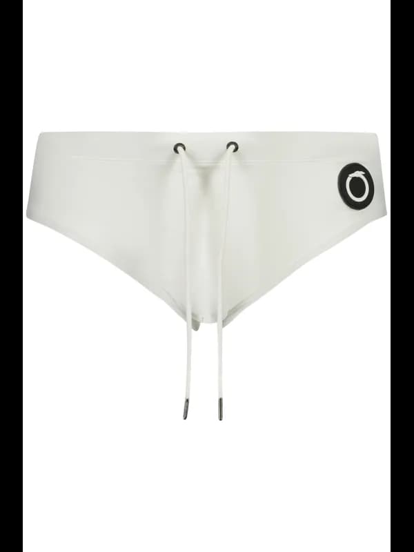 Trussardi Strandslip Weiß mit Elastikbund und Logo, Größe 2XL