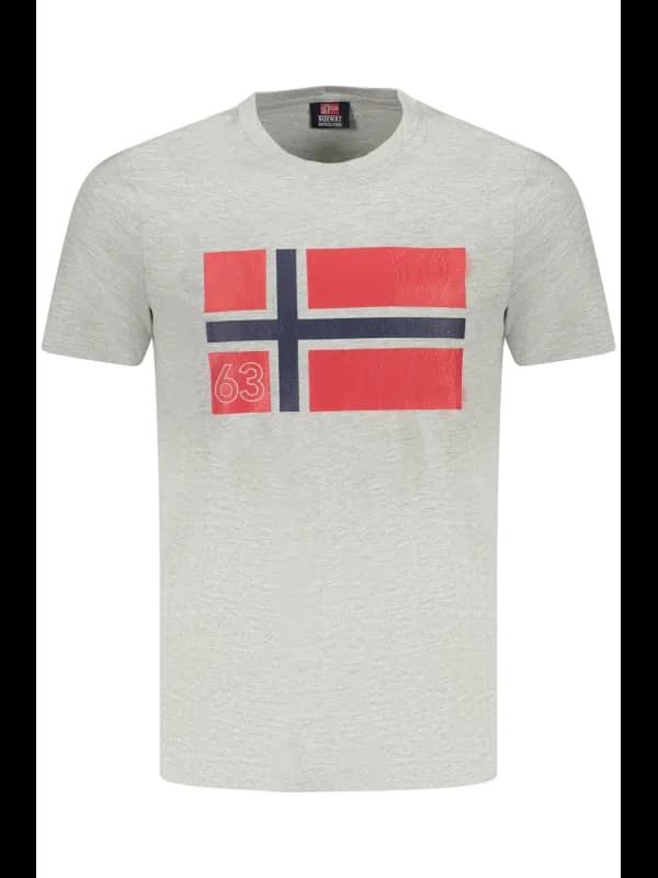 NORWAY 1963 Norwegen Logo TShirt Grau Rundhals Kurzarm 1963, Größe XL