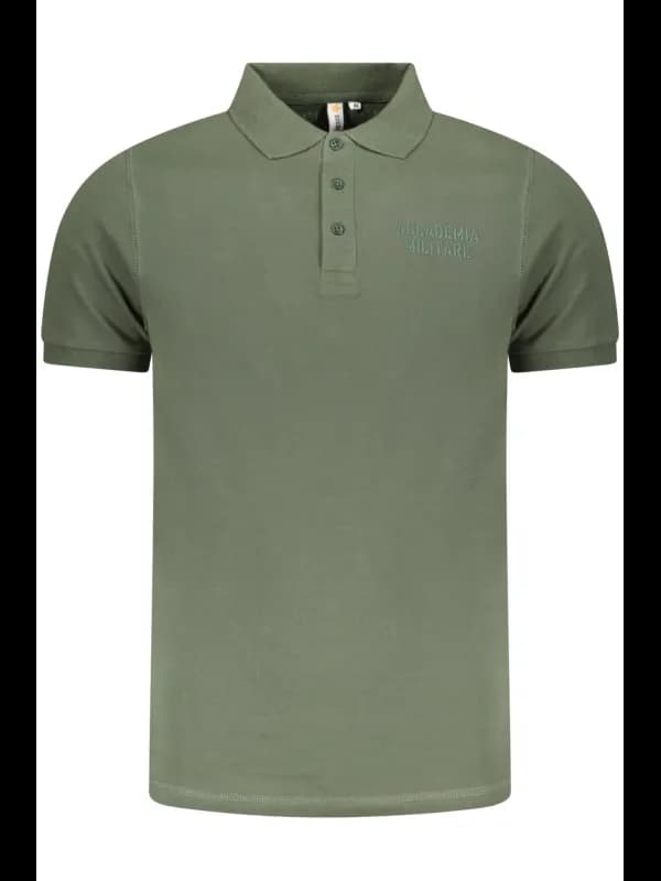 ACCADEMIA MILITARE Akademie Stil Poloshirt 3 Knopf Olivgrün, Größe M