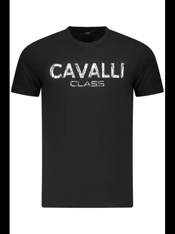 Cavalli Class Kurzarm TShirt Rundhals Logo Druck, Größe M