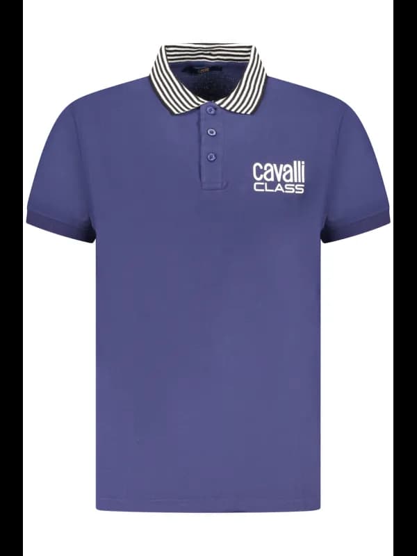 Cavalli Class Polo mit Kontrastdetails und Logo, Größe 2XL