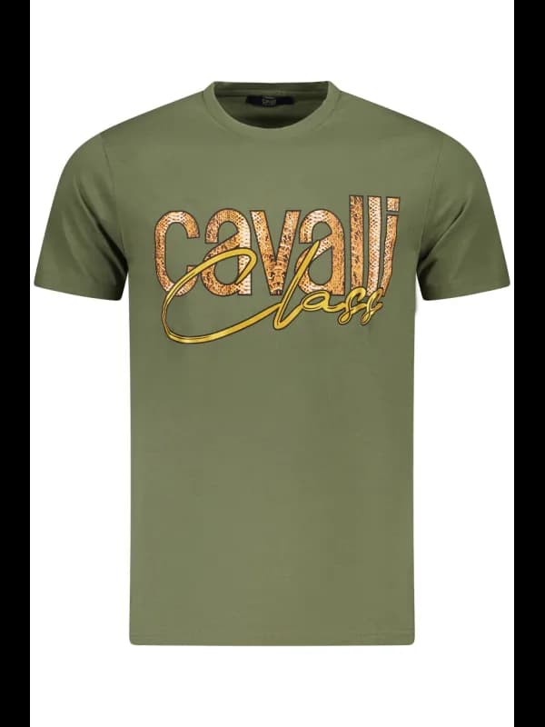 Cavalli Class Kurzarmshirt mit Logo Druck und Rundhals, Größe L
