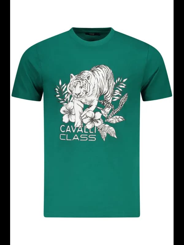 Cavalli Class Cavalli Kurzarm TShirt Rundhals mit Logo Druck, Größe 2XL