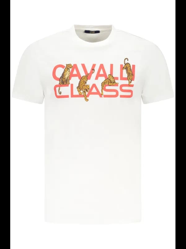 Cavalli Class Cavalli Kurzarmshirt Rundhals mit Logo Druck, Größe 2XL