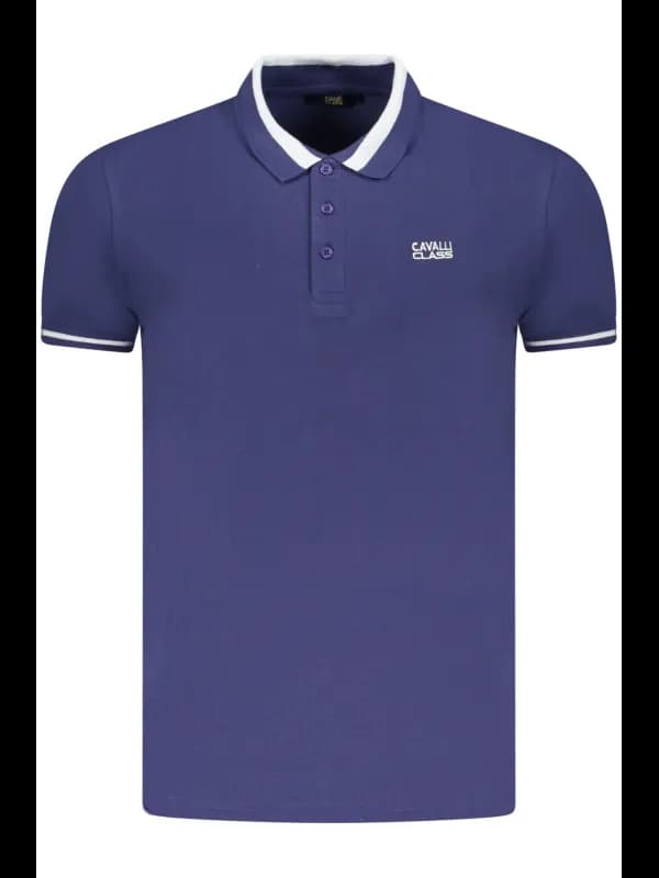 Cavalli Class Poloshirt mit Kontrastdetails und Logo, Größe 2XL