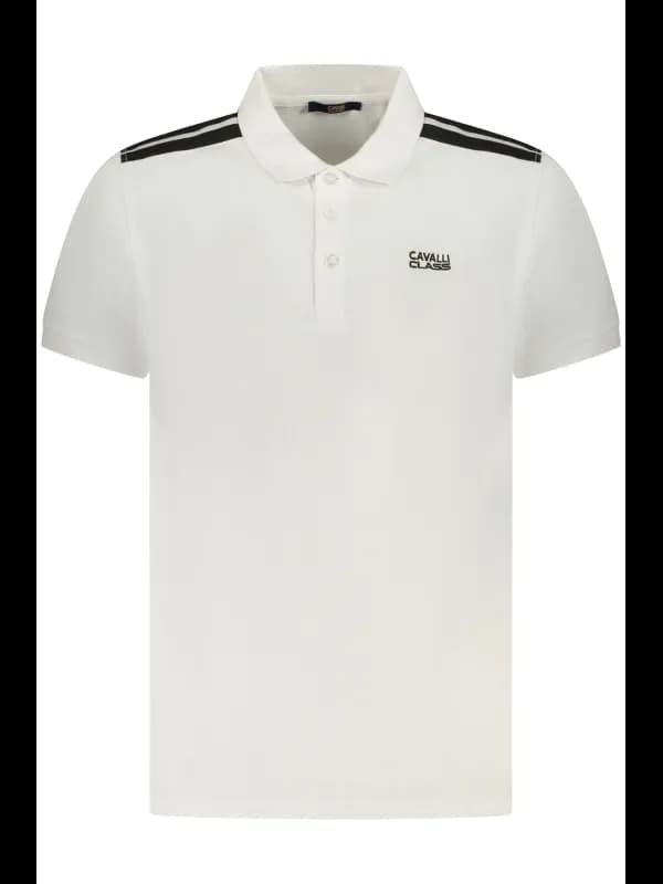 Cavalli Class Kontrast Polohemd mit Logo und Stickerei, Größe 2XL