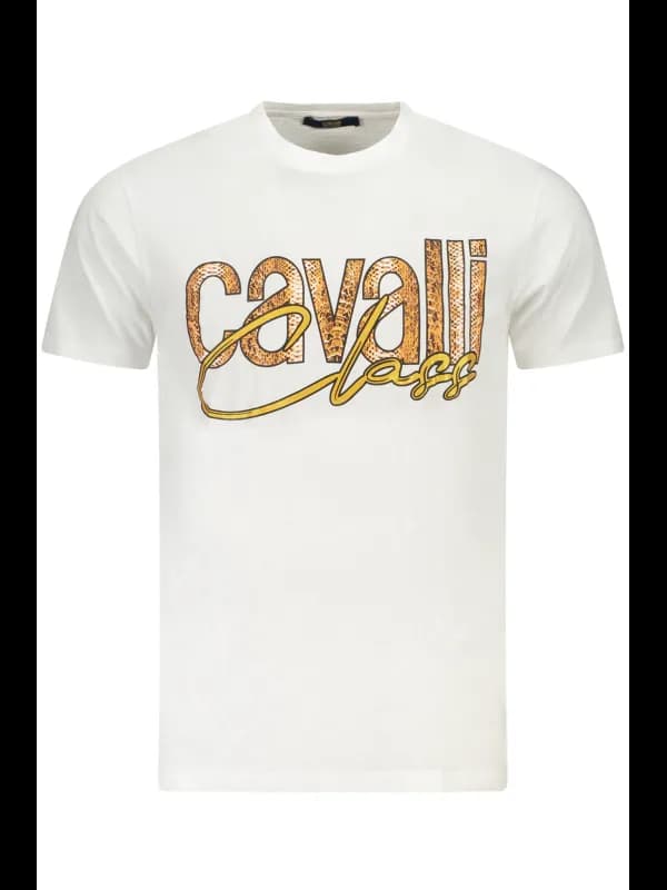 Cavalli Class Cavalli Kurzarm Shirt Rundhals Logo Druck, Größe 2XL