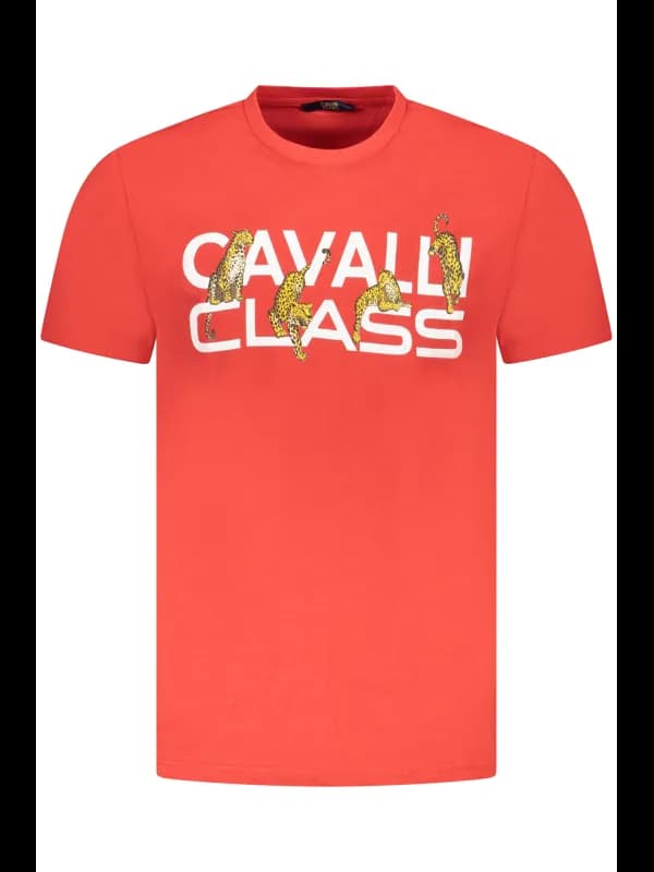 Cavalli Class Cavalli Kurzarmshirt Rundhals Logo Druck Herre, Größe 2XL