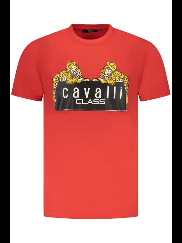 Cavalli Class Kurzarmshirt mit Logo Print und Rundhals, Größe 2XL