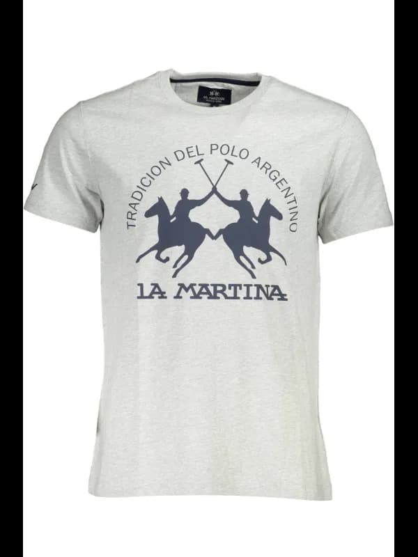 LA MARTINA GRAUES RUNDHALS TSHIRT, Größe XL
