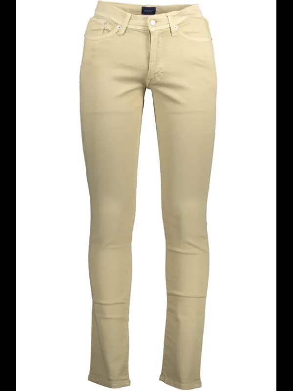 GANT Bio-Baumwolle Extra Slim Beige Hose 5 Taschen, Größe 40L34