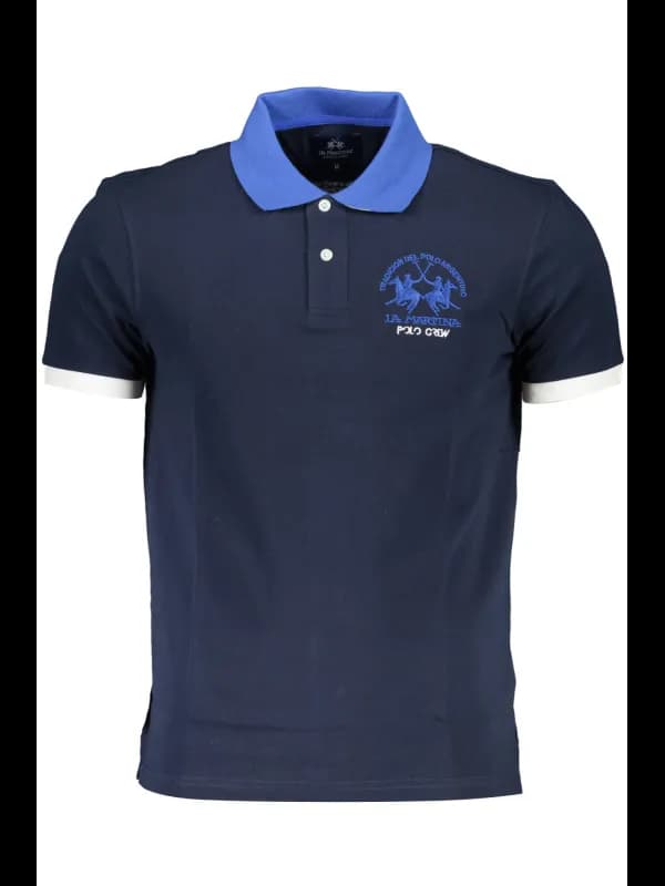 LA MARTINA Kontrast Polo Stickerei Logo Poloshirt, Größe XL