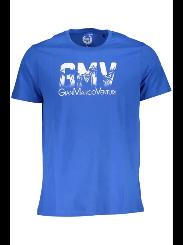 GIAN MARCO VENTURI Kurzarm Logo TShirt Blau, Größe 2XL