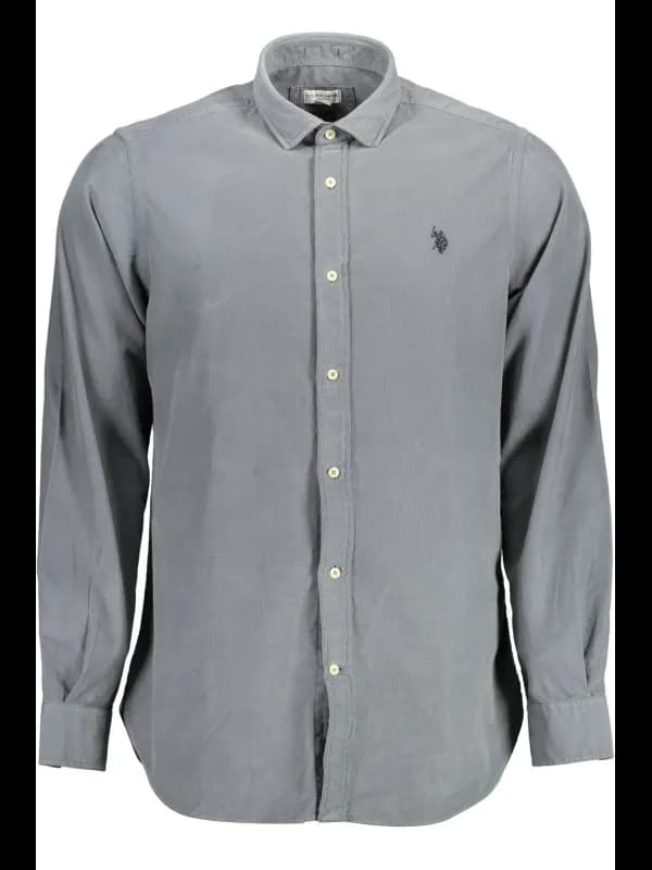 U.S. POLO US Polo Schlankes Langarmhemd mit Stickerei und Lo, Größe 2XL