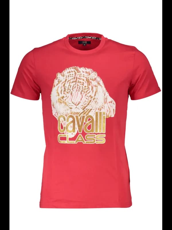 Cavalli Class Rotes Rundhals TShirt, Größe 2XL