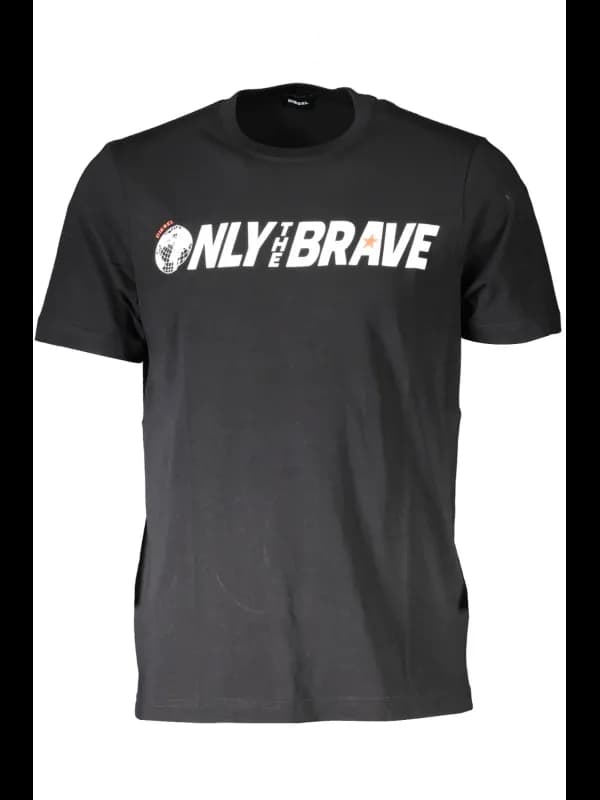 Diesel Logo TShirt Kurzarm Schwarz Rundhals, Größe XL