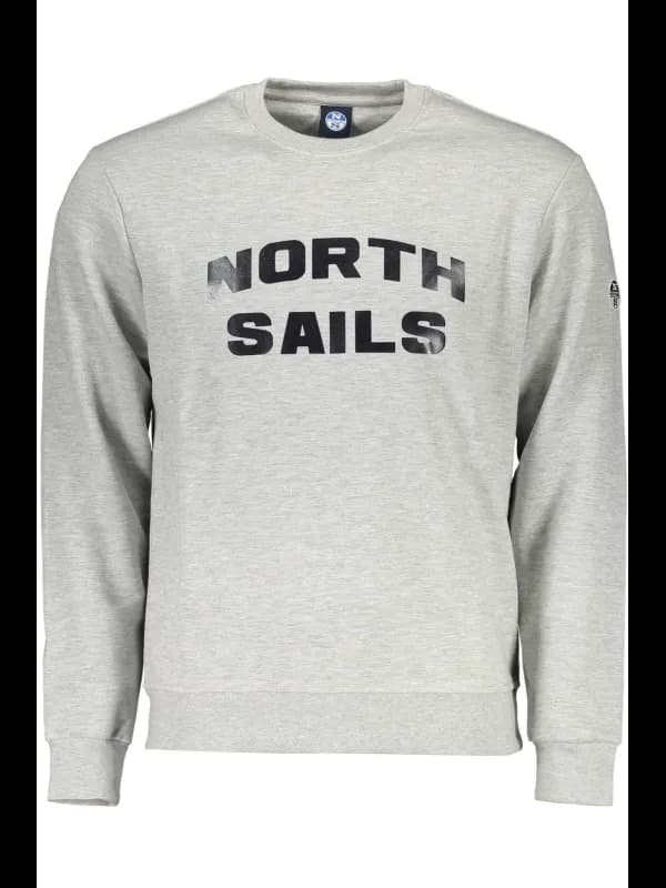 North Sails Langarm Sweatshirt Grau Rundhals Logo, Größe XL