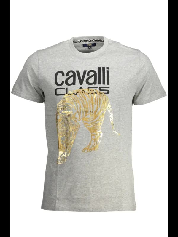 Cavalli Class Logo Kurzarmshirt Grau, Größe 2XL