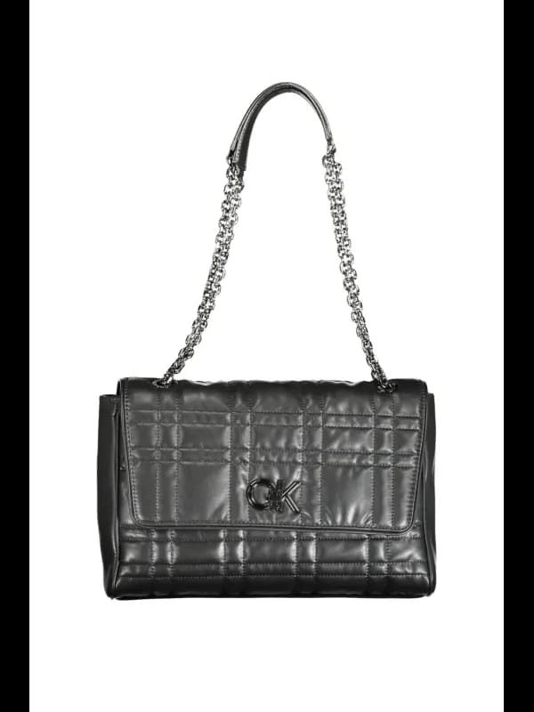 Calvin Klein Doppelketten Handtasche Schwarz, Größe UNI
