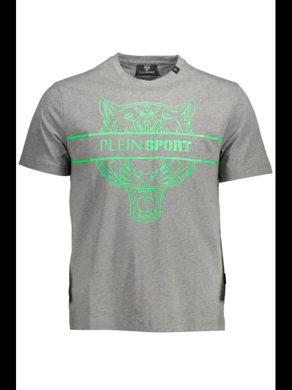 Plein Sport TShirt Kurzarm Rundhals Kontrast Logo Applikatio, Größe XL