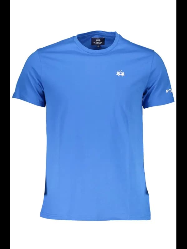 LA MARTINA Kurzarmshirt Blau Logo Stickerei, Größe XL