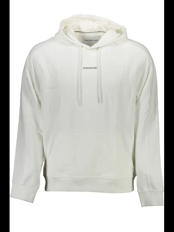 Calvin Klein Weißer Biobaumwolle Hoodie mit Tasche, Größe 2XL