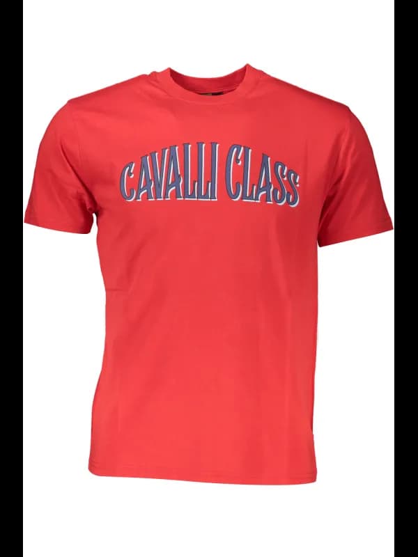 Cavalli Class Kurzarmshirt mit Logo und Rundhalsausschnitt, Größe M
