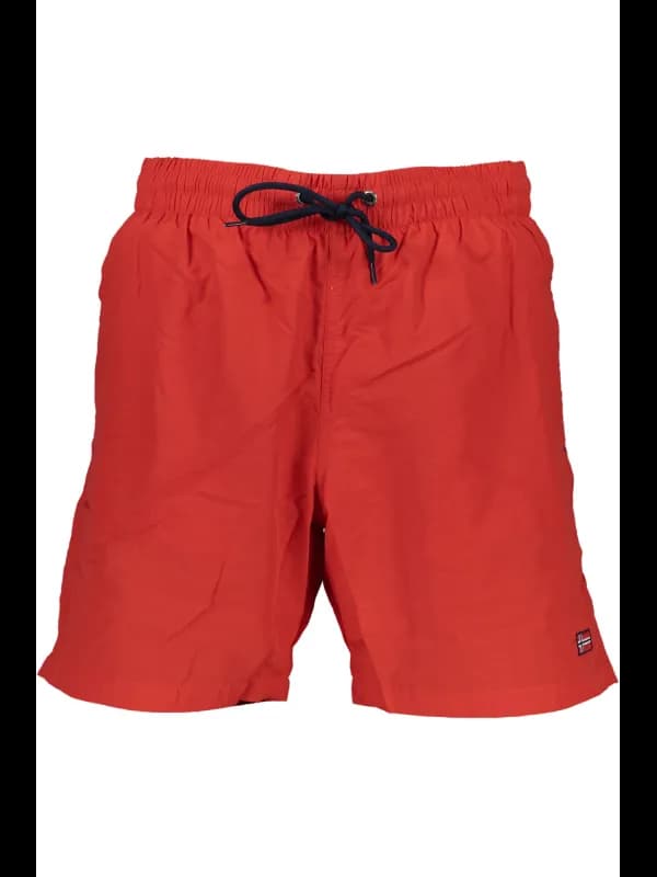 NORWAY 1963 Nordic Swimshorts Rot 1963 mit Taschen und Kontr, Größe 2XL