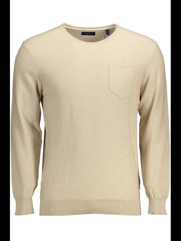 GANT Beige Rundhals Pullover mit Stickerei Logo, Größe 2XL