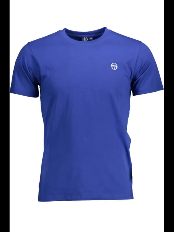 Sergio Tacchini TShirt Blau Kurzarm Rundhals Stickerei, Größe XL