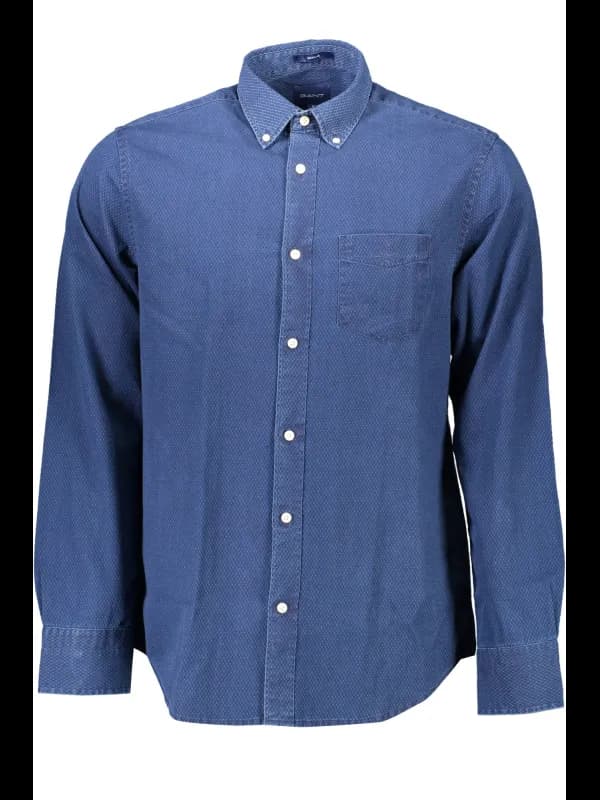 GANT Hemd Blau Button-Down Normale Passform 1 Tasche, Größe S