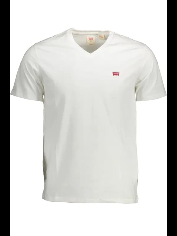 Levi's Levis Kurzarm V-Ausschnitt T-Shirt Weiß Logo, Größe S