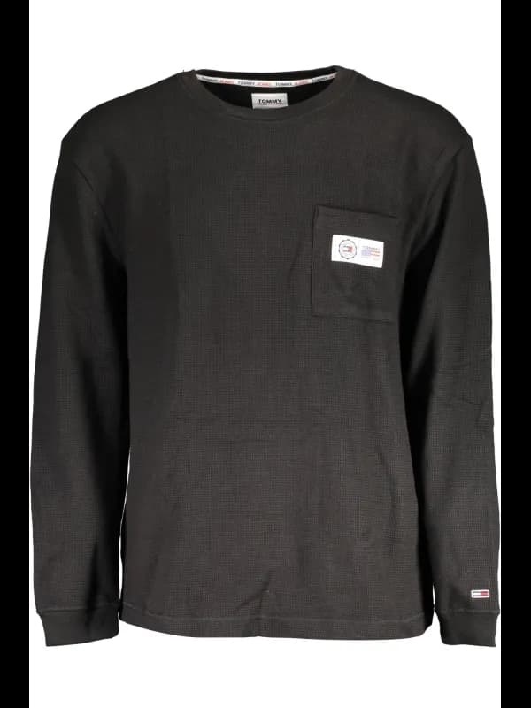 Tommy Hilfiger Rundhals Langarm Pullover mit Tasche und Logo, Größe S