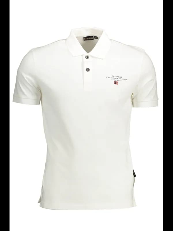 Napapijri Kurzarm Polo Weiß mit Logo, Größe XL