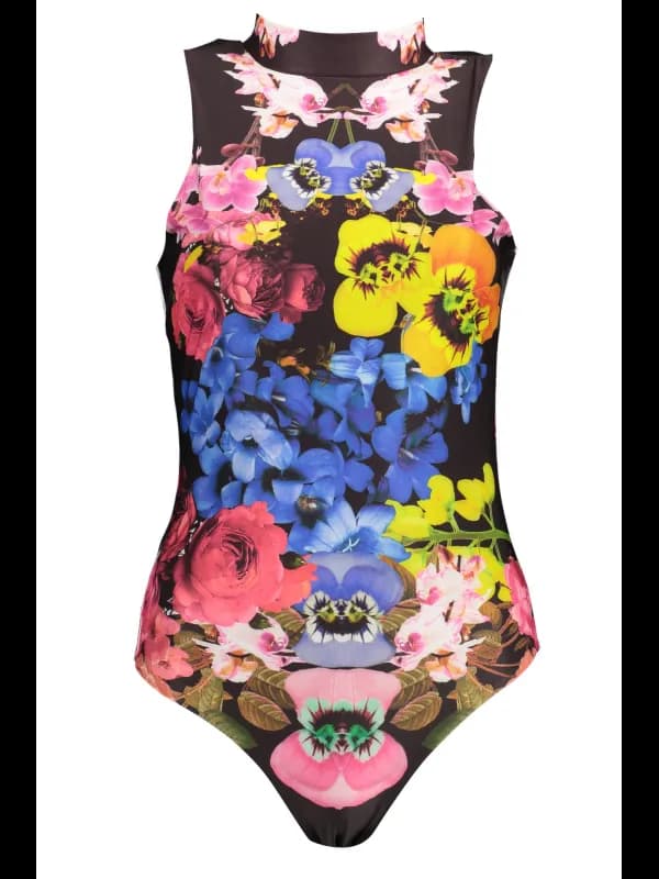 Desigual Body Hoher Kragen Rückenfrei Schwarz, Größe XL