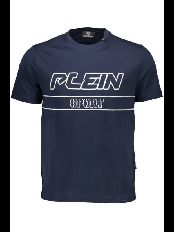 Plein Sport Kontrast TShirt Rundhals Navy mit Logo, Größe 2XL