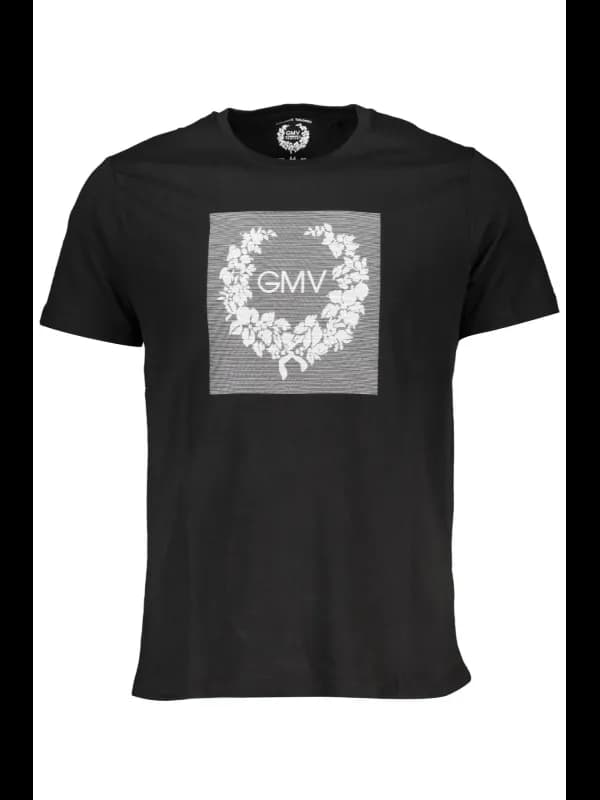 GIAN MARCO VENTURI Schwarz Rundhals T-Shirt mit Logo, Größe 2XL