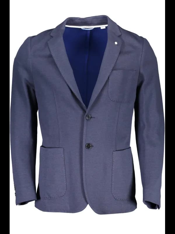 GANT Blaue Langarmjacke mit Taschen und Knöpfen, Größe 48