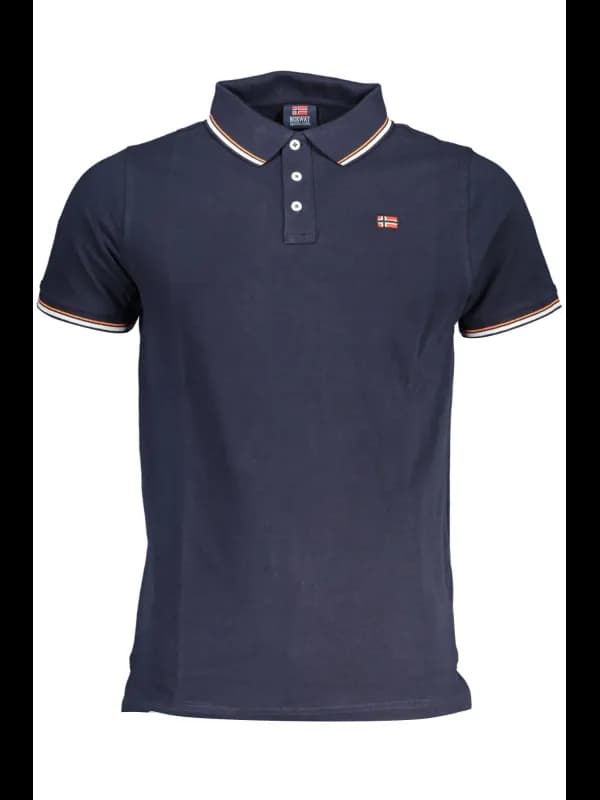 NORWAY 1963 Norwegen Poloshirt 1963 Kontrastdetails und Logo, Größe L